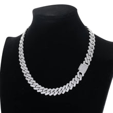 Load image into Gallery viewer, 13mm Prong White Gold Plated Cuban Link Necklace - Bedazzle Baddie
