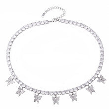 Load image into Gallery viewer, 316L Stainless Steel Butterfly Tennis Chain Necklace - 4mm - Bedazzle Baddie
