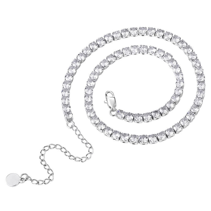 316L Stainless Steel Icy Tennis Chain Necklace - 4mm - Bedazzle Baddie