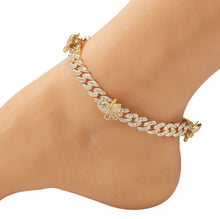 Load image into Gallery viewer, Butterfly Cuban Link Anklet - Bedazzle Baddie
