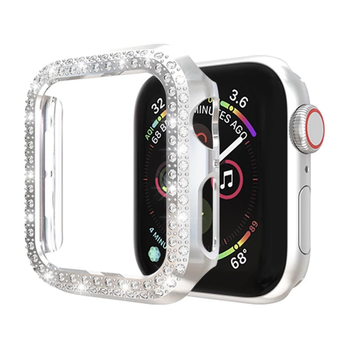 Double Row Diamond Apple Watch Case - Silver - Bedazzle Baddie