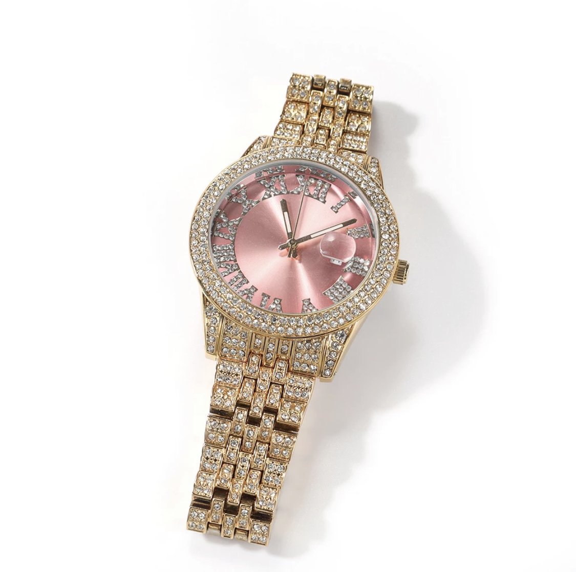 Icy Girl Watch - Pink/Gold - Bedazzle Baddie