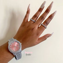 Load image into Gallery viewer, Icy Girl Watch - Pink/Silver - Bedazzle Baddie
