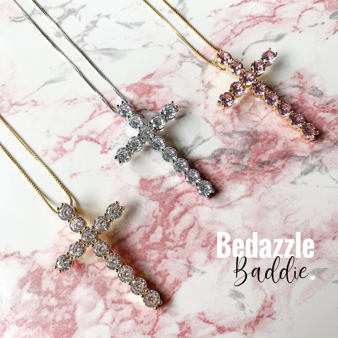 Princess Cross Necklace - Bedazzle Baddie